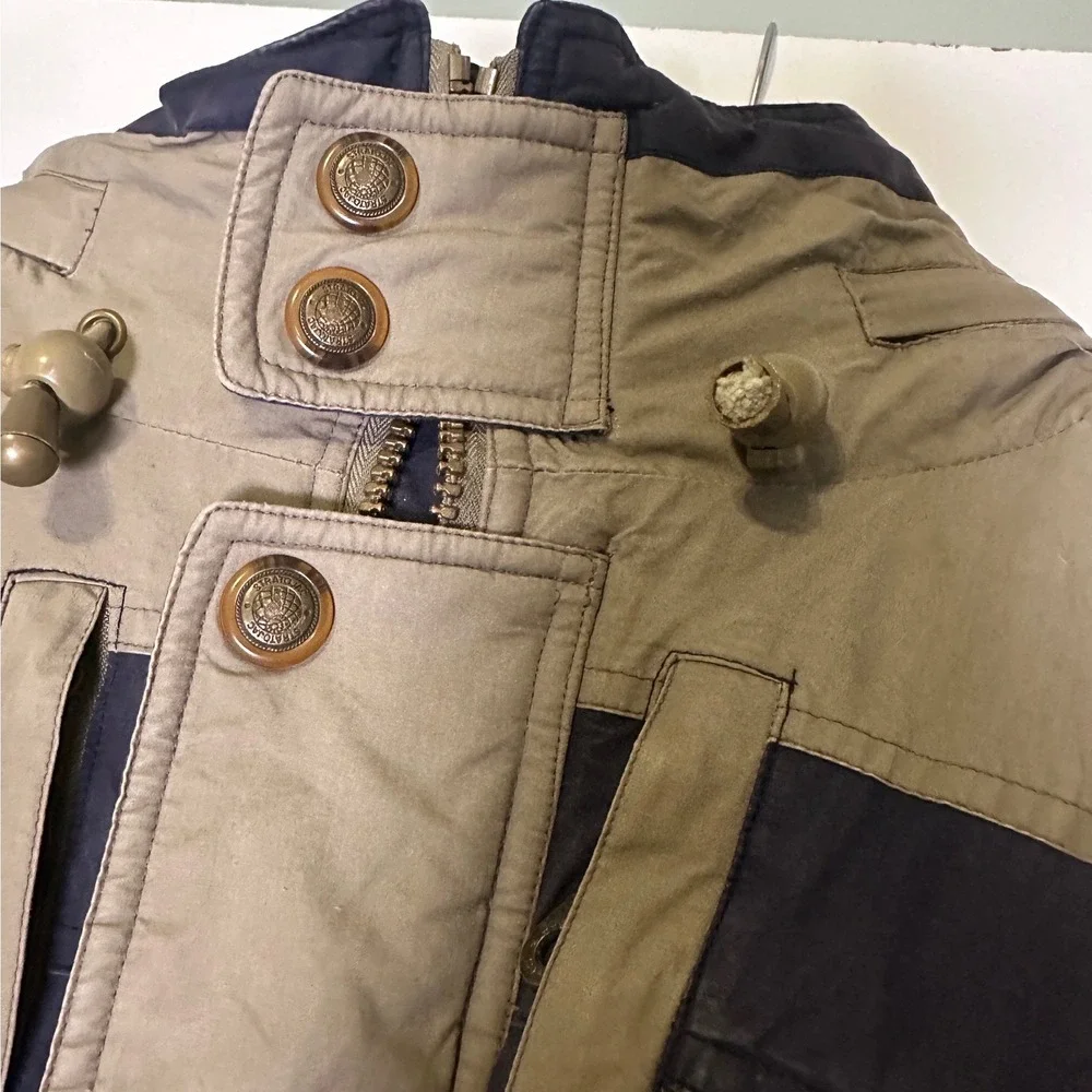 STRATOJAC Down‎ Filled Jacket 2XLT Tan Navy Blue Puffer Winter Warm Coat Parka